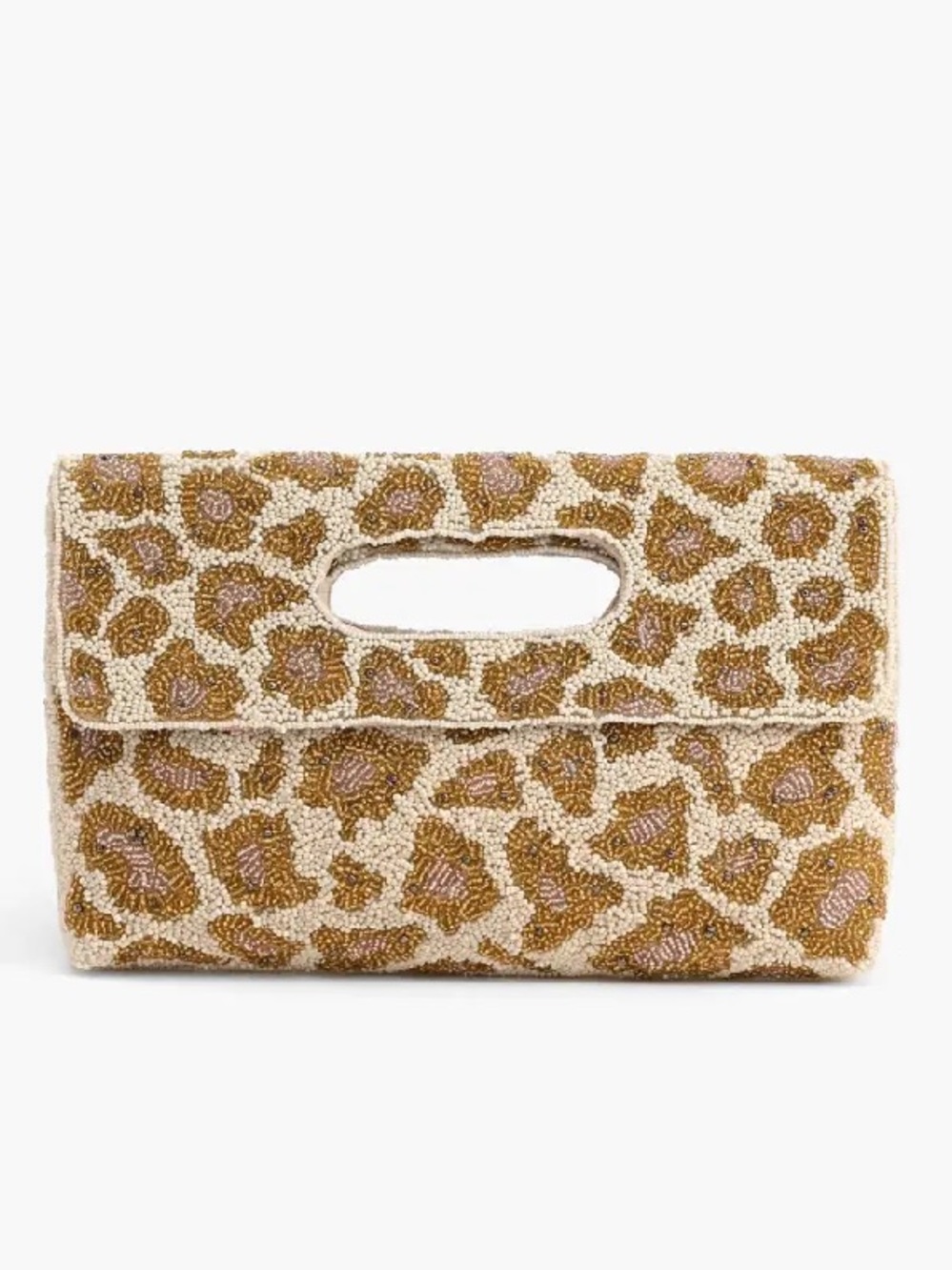 New with tags. Hand beaded rose and gold clutch. America Beyond
